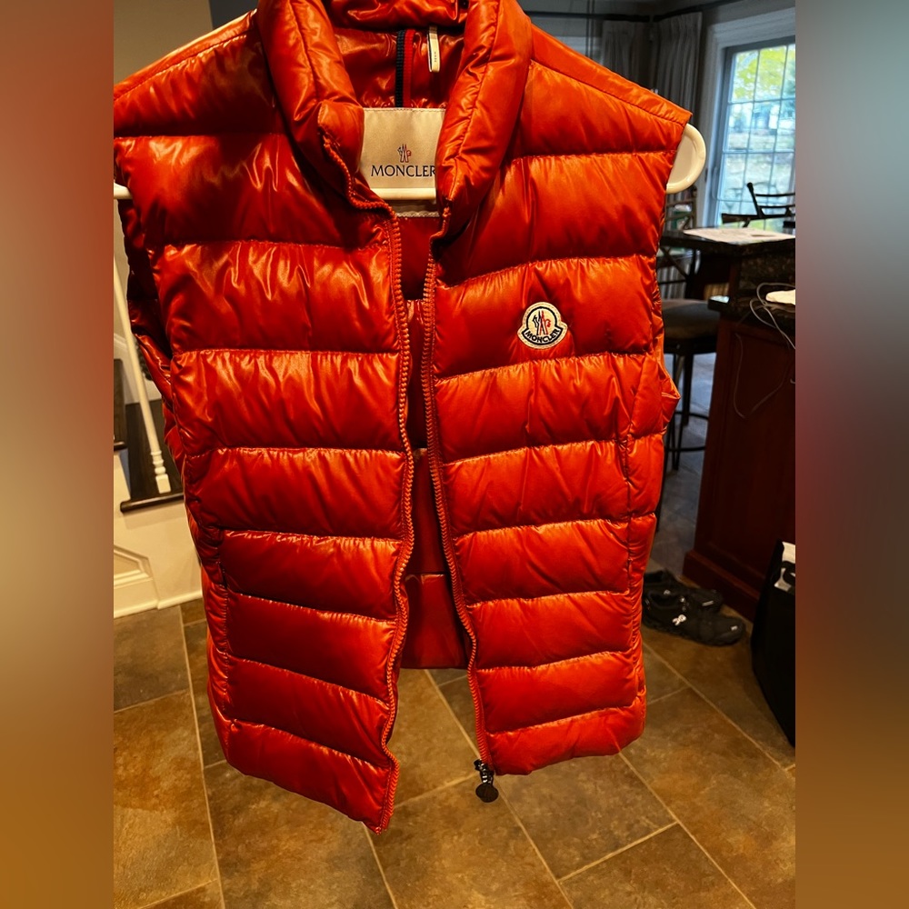 Moncler burnt orange colored vest size 1